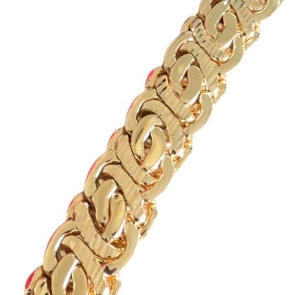 ROMANZA ITALY Byzantine Woven Chain Bracelet 8.25 In Gold Plated Over Bronze - Picture 2 of 9